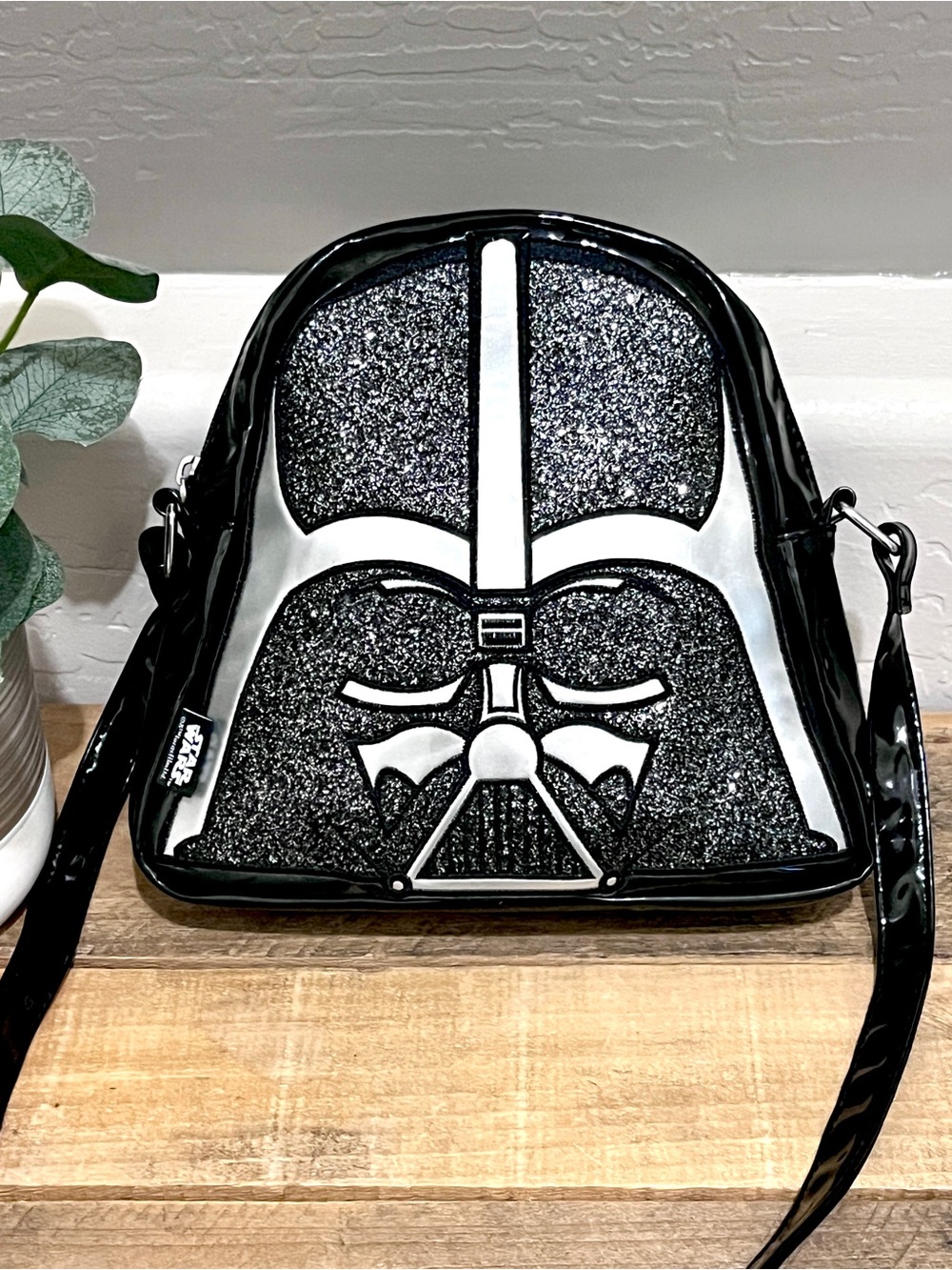Disney Store Star Wars Darth Vader Glitter Figural Helmet Crossbody Purse Bag